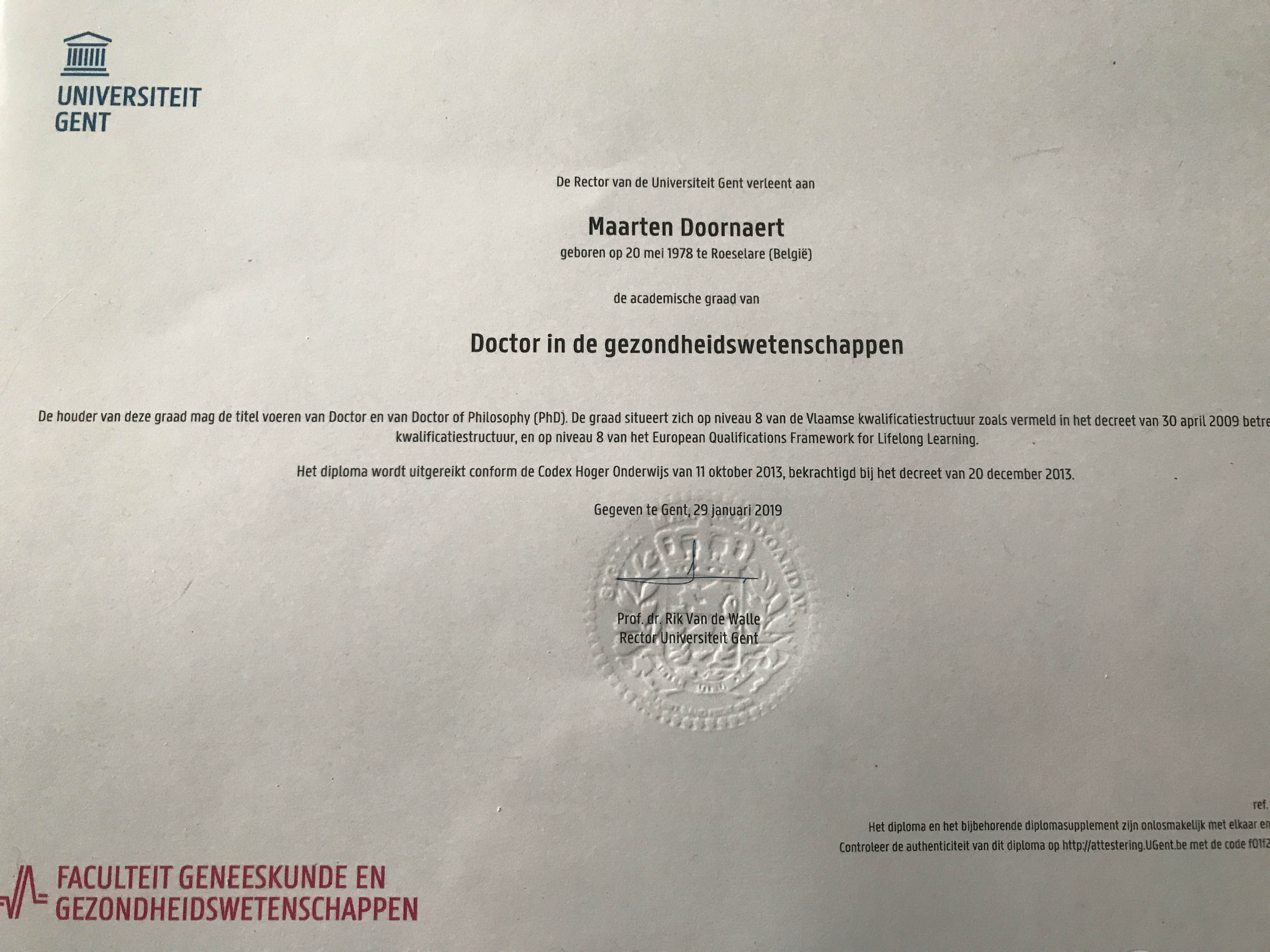 diploma doctor in de gezondheidswetenschappen